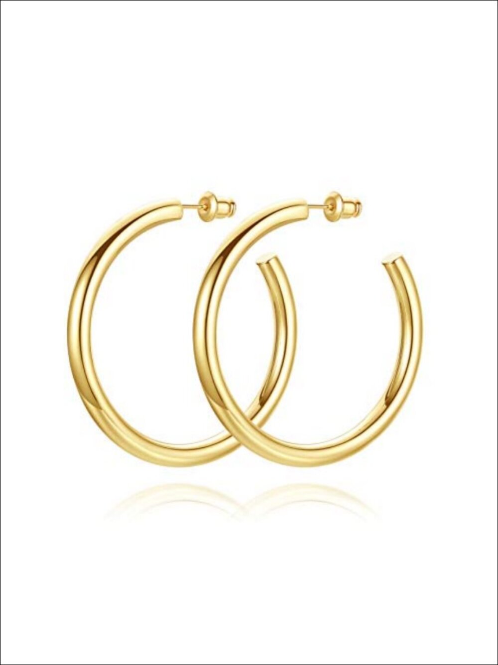 14K Gold Plated Chunky Hoop Earrings for Women